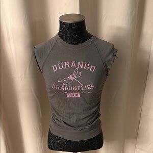 Durango Women's Gray and Pink Short Sleeve Tee Vintage XS